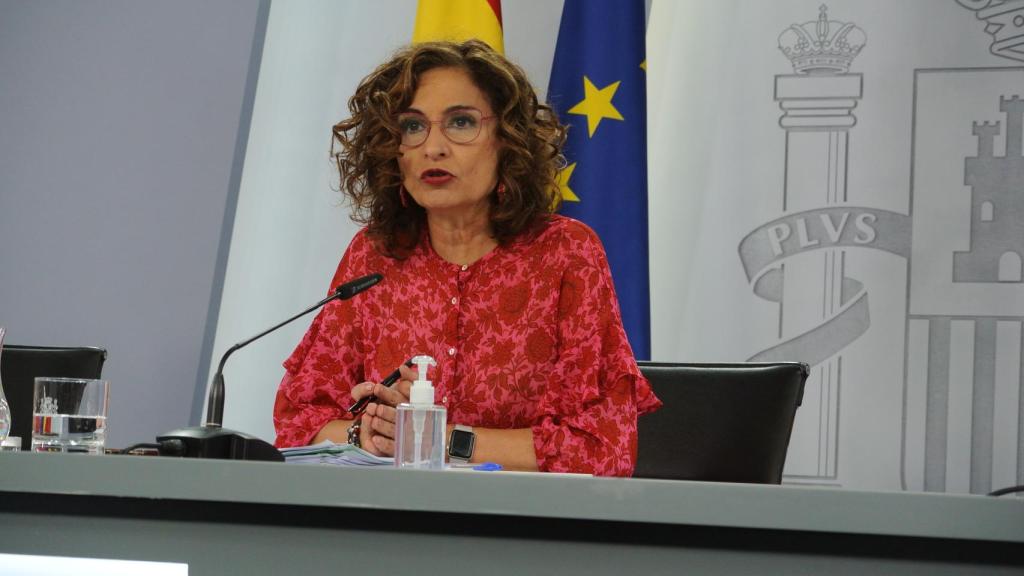 María Jesús Montero, ministra de Hacienda y portavoz, en rueda de prensa tras el Consejo de Ministros.