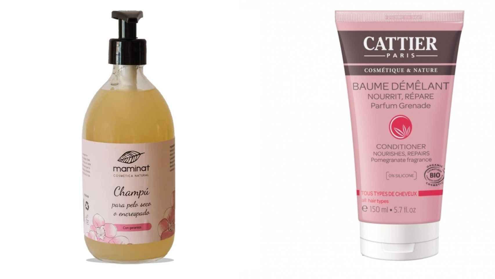 La firma de Maminat y Cattier poseen ingredientes naturales necesarios para el cuidado del cabello.
