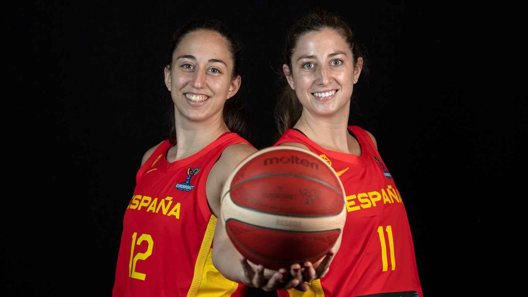 Maite Cazorla y Leo Rodríguez, jugadoras de la selección española de baloncesto