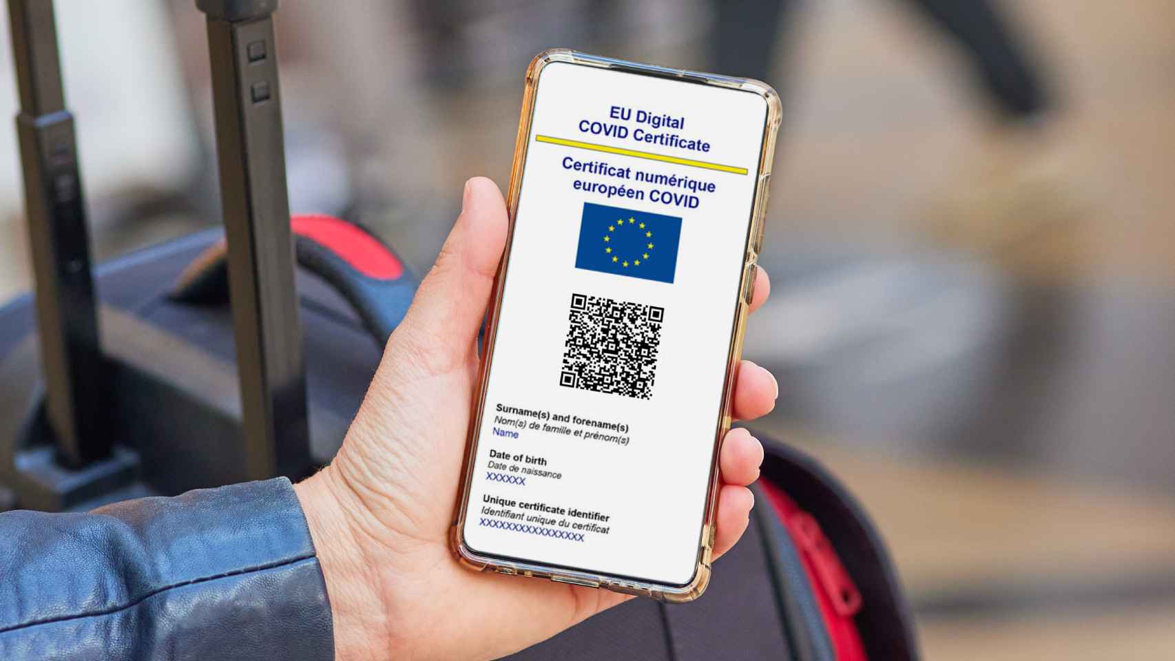 El certificado Covid de la Unión Europea con información personal.