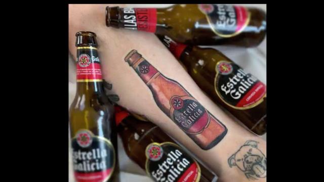 Captura del vídeo promocional de Estrella Galicia. Imagen de @deirotattoo