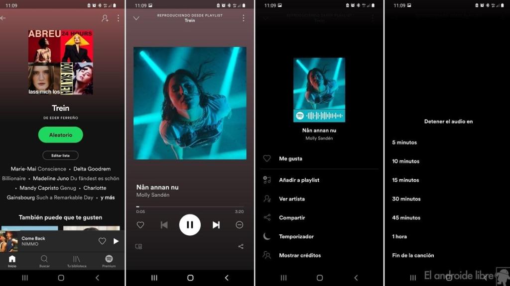 Spotify establecer temporizador