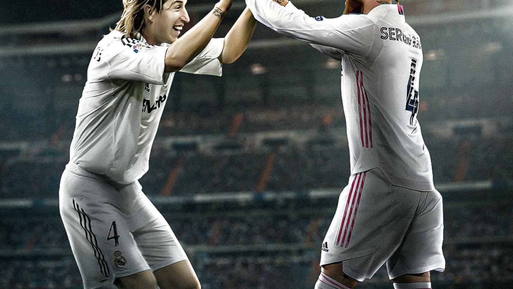 El fotomontaje del Real Madrid con Sergio Ramos hace 16 años y ahora