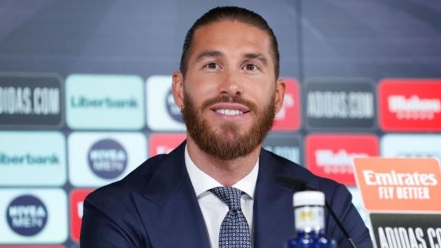 Sergio Ramos, durante la rueda de prensa de su despedida