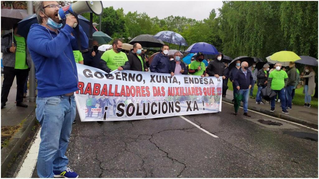 Trabajadores en Santiago de Compostela.