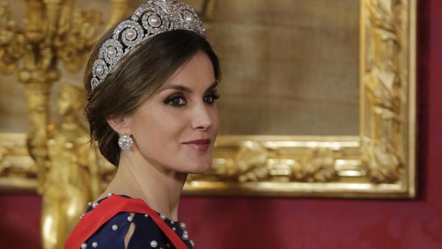 Letizia durante la cena de gala con el presidente de Perú, en 2019.