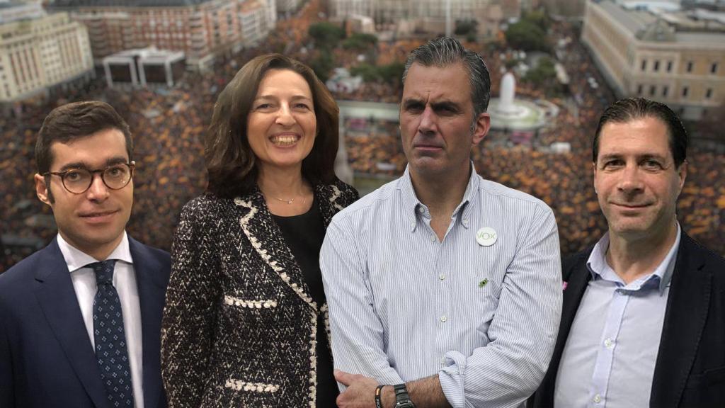 De izquierda a derecha: Juan Cremades, Marta Castro, Javier Ortega Smith y Pedro Fernández.