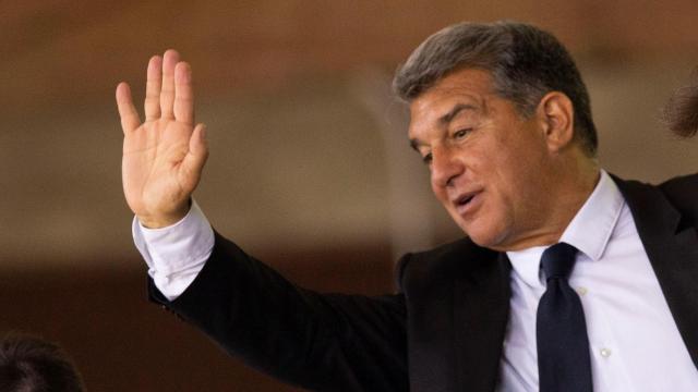 Joan Laporta, durante el segundo partido de la final de la Liga Endesa