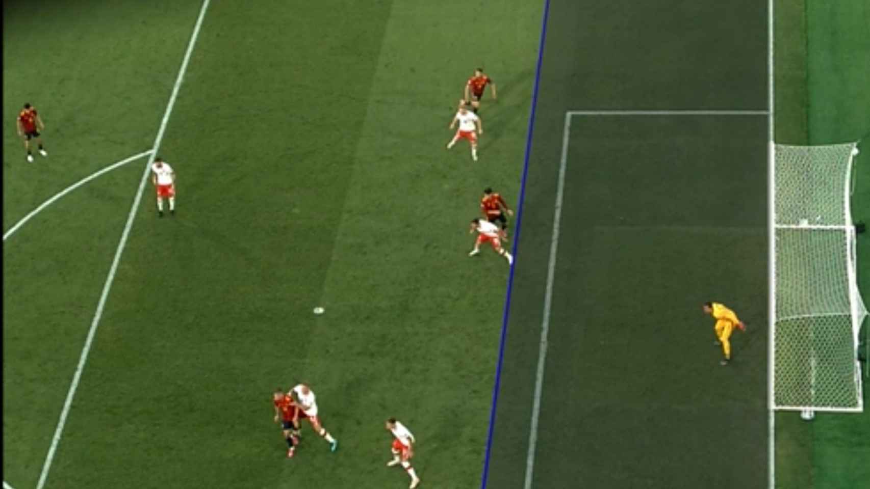Posición legal de Álvaro Morata en el gol de España