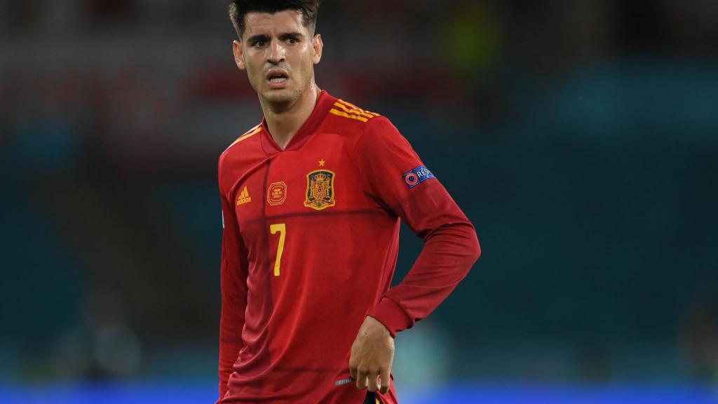 Álvaro Morata durante el partido frente a Polonia