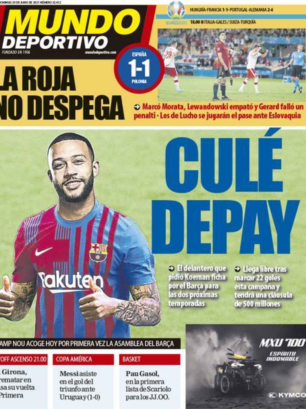 La portada del diario Mundo Deportivo (20/06/2021)