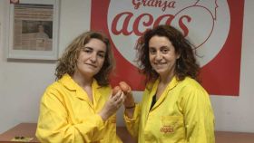 De izquierda a derecha, Rocío, Sandra  y Jaime, tres productores de huevos de gallina en España.
