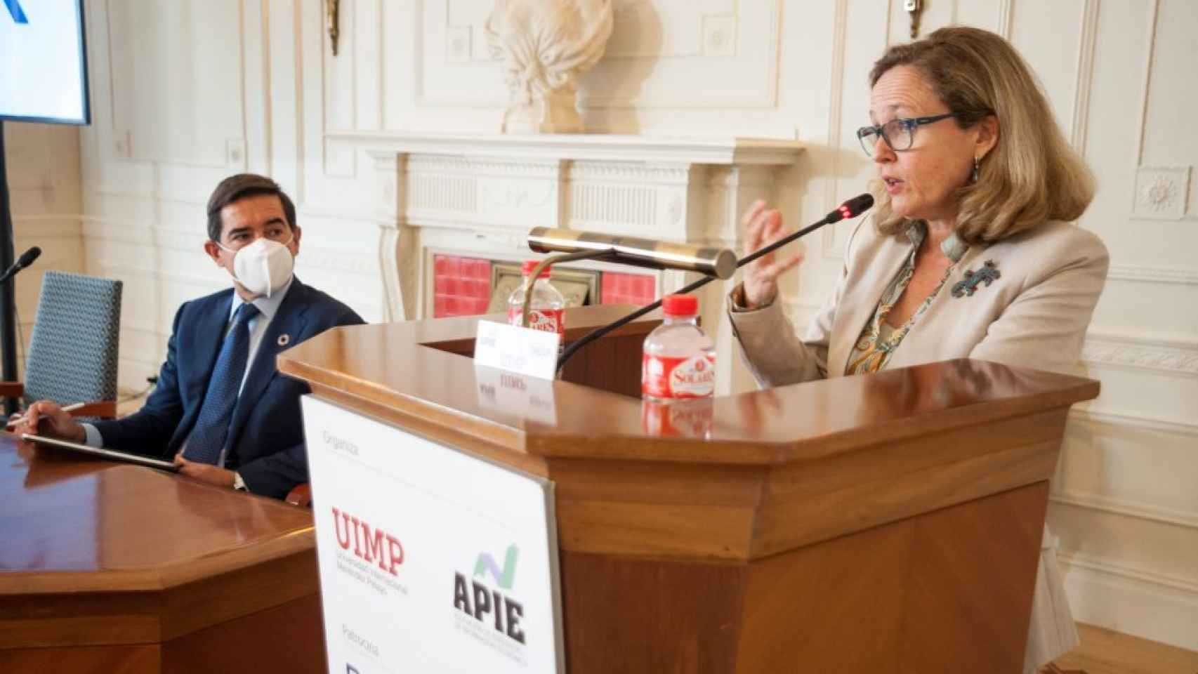 Nadia Calviño, vicepresidenta económica, en la inauguración del curso de la Apie en Santander.
