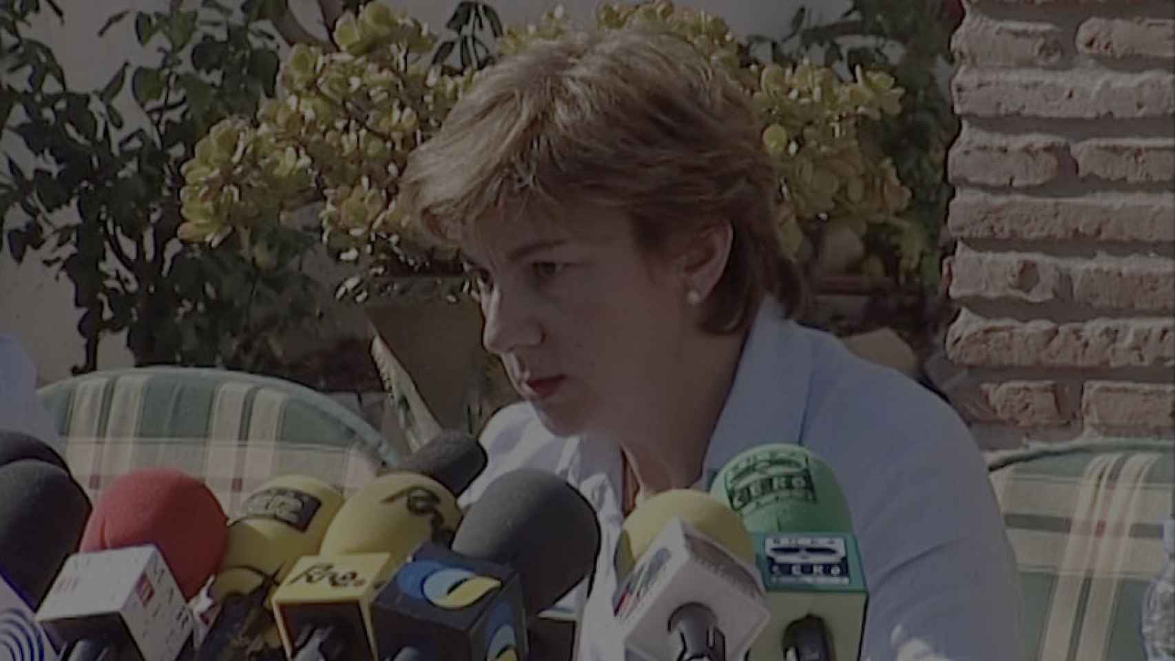 Dolores Vázquez en una declaración ante los medios.