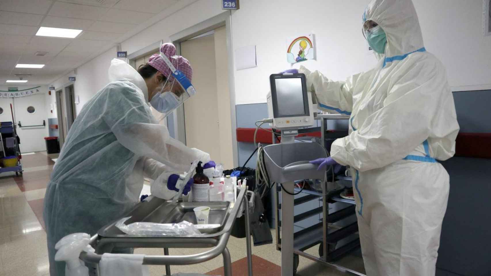 Imagen del interior de un hospital durante la pandemia de la Covid-19.