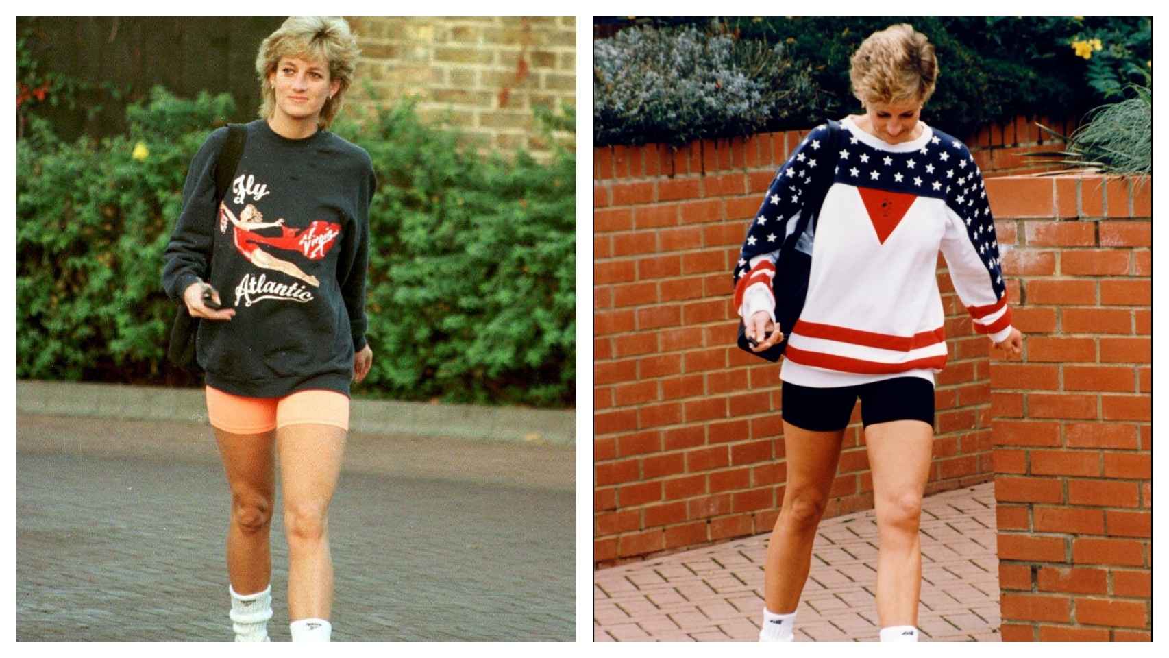 A la derecha, Diana en 1995, a la izquierda en 1980.