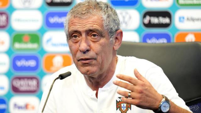 Fernando Santos, en rueda de prensa con la selección de Portugal