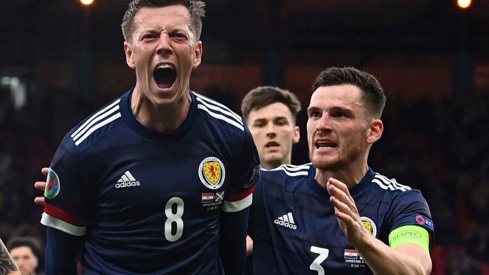 Callum McGregor celebra su gol con la selección de Escocia en la Eurocopa 2020