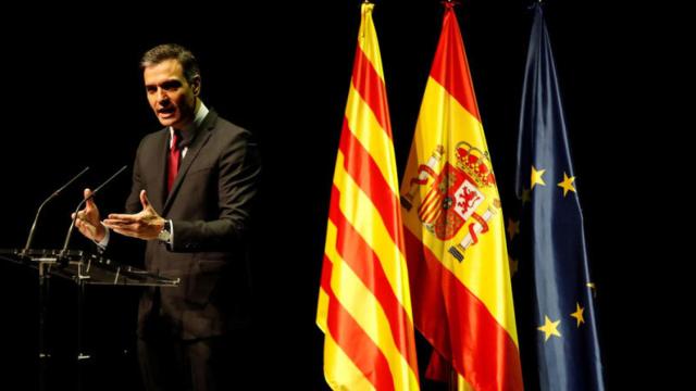 Pedro Sánchez durante el acto en el Liceu de Barcelona.