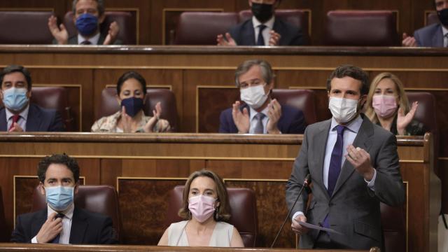 Pablo Casado, presidente del PP, en el Congreso de los Diputados.