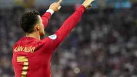 Cristiano Ronaldo celebra su gol con Portugal