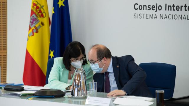 Carolina Darias y Miquel Iceta durante el Consejo Interterritorial de este miércoles.