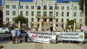Prostesta contra la ganadería industrial en Albacete.