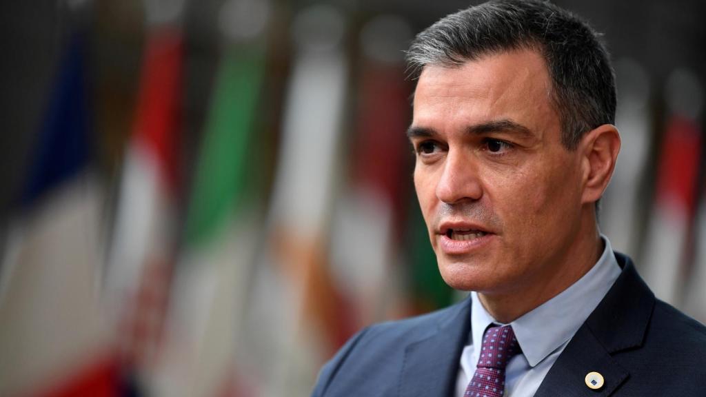 El presidente del Gobierno, Pedro Sánchez, durante su comparecencia en Bruselas de este jueves