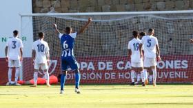 Jugadores del Dépor celebrando el gol de Fito