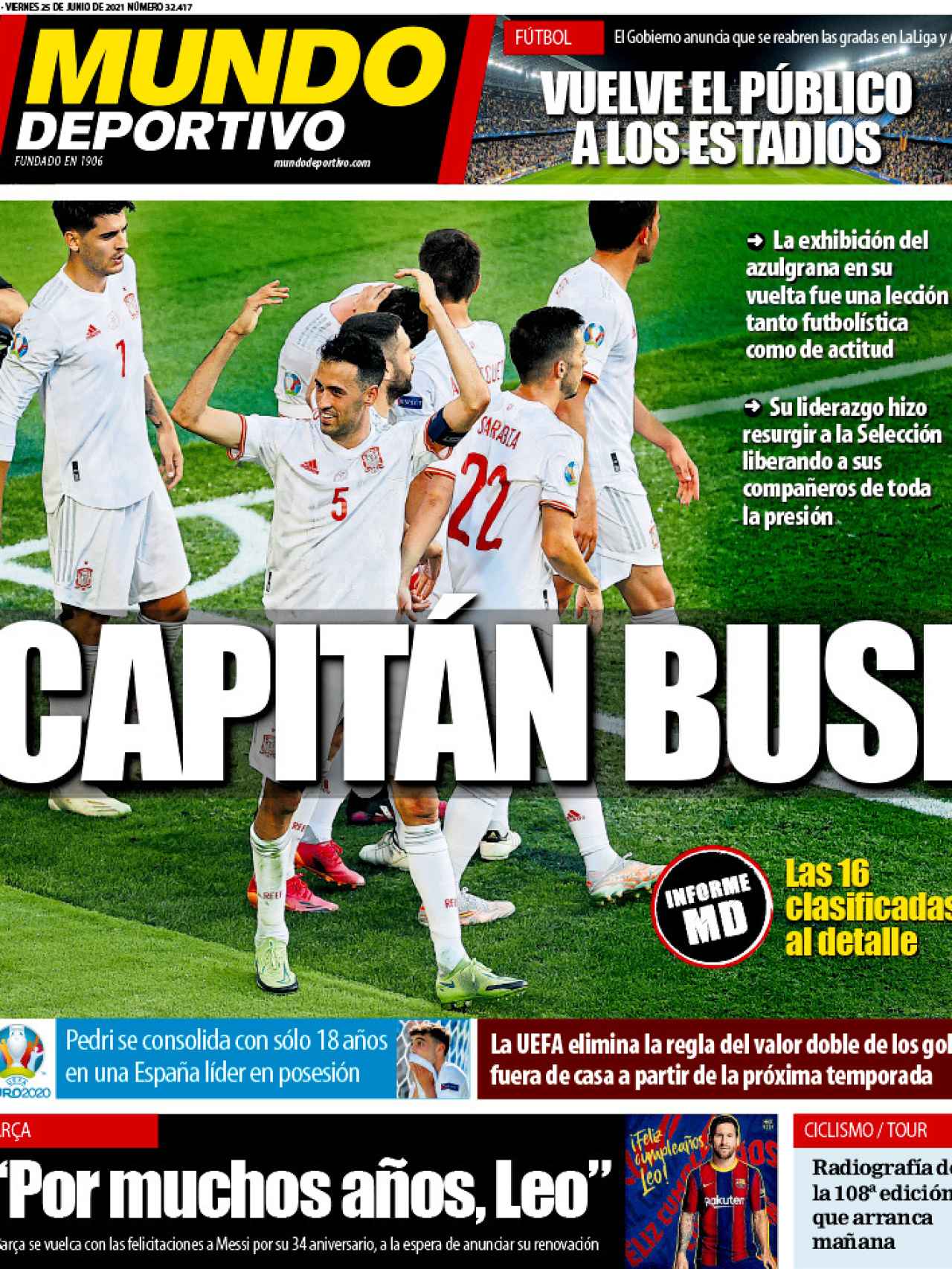 La portada del diario Mundo Deportivo (25/06/2021)
