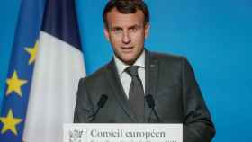 El presidente de Francia, Emmanuel Macron, en la cumbre europea.
