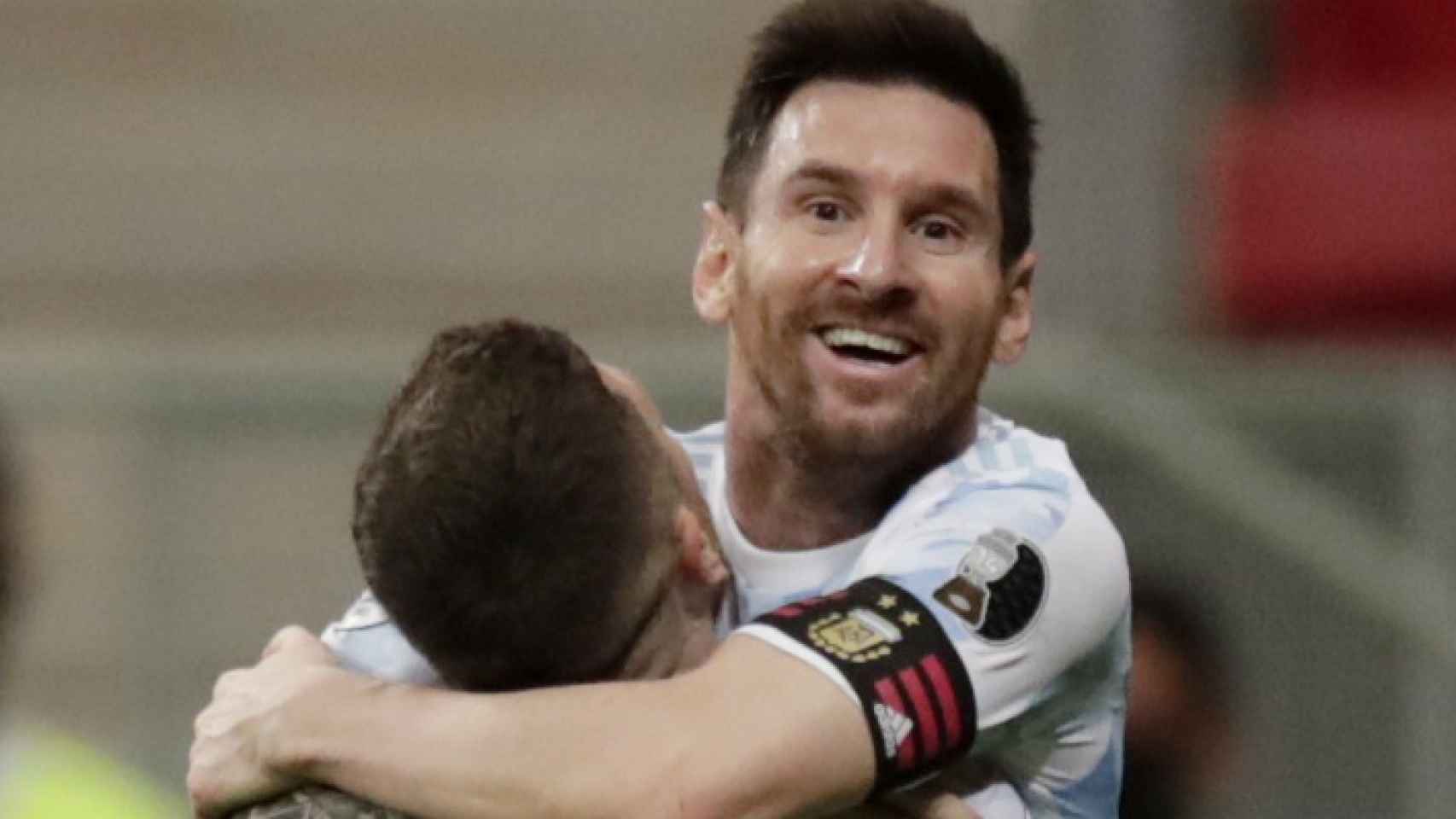 Messi celebrando un gol con Argentina