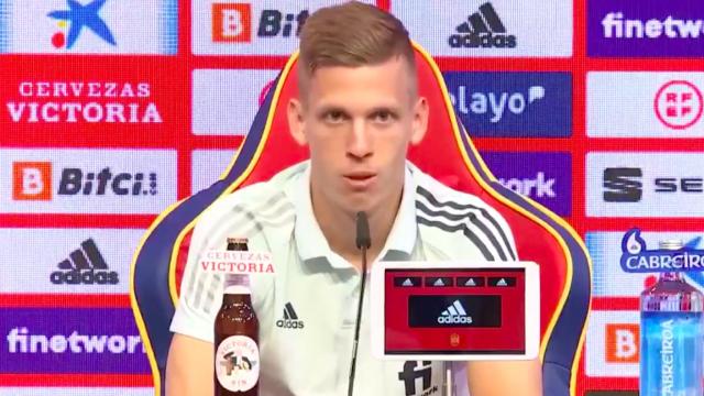 Dani Olmo, en rueda de prensa