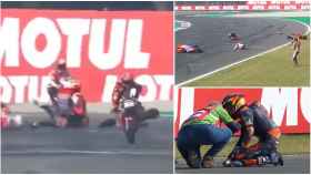 Brutal susto en Moto3: Rossi pasa por encima a Pedro Acosta