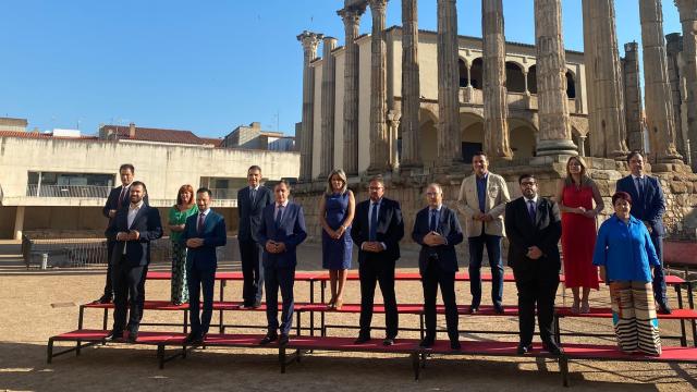 Alcaldes del Grupo de Ciudades Patrimonio en su asamblea en Mérida.