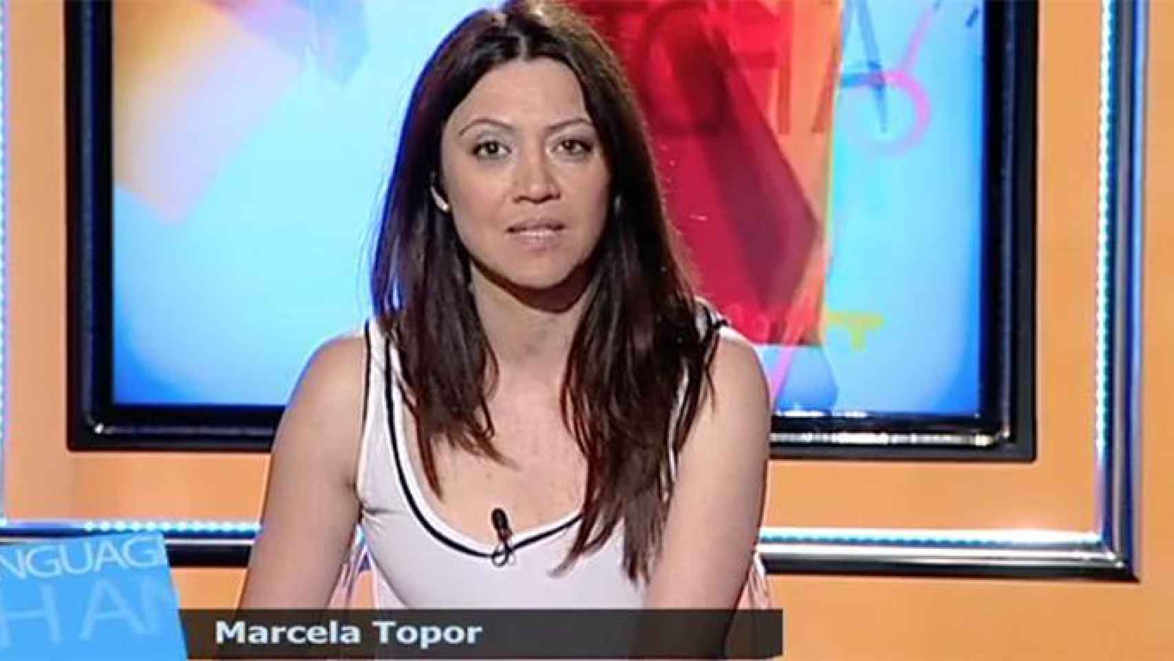Marcela Topor presentando un programa