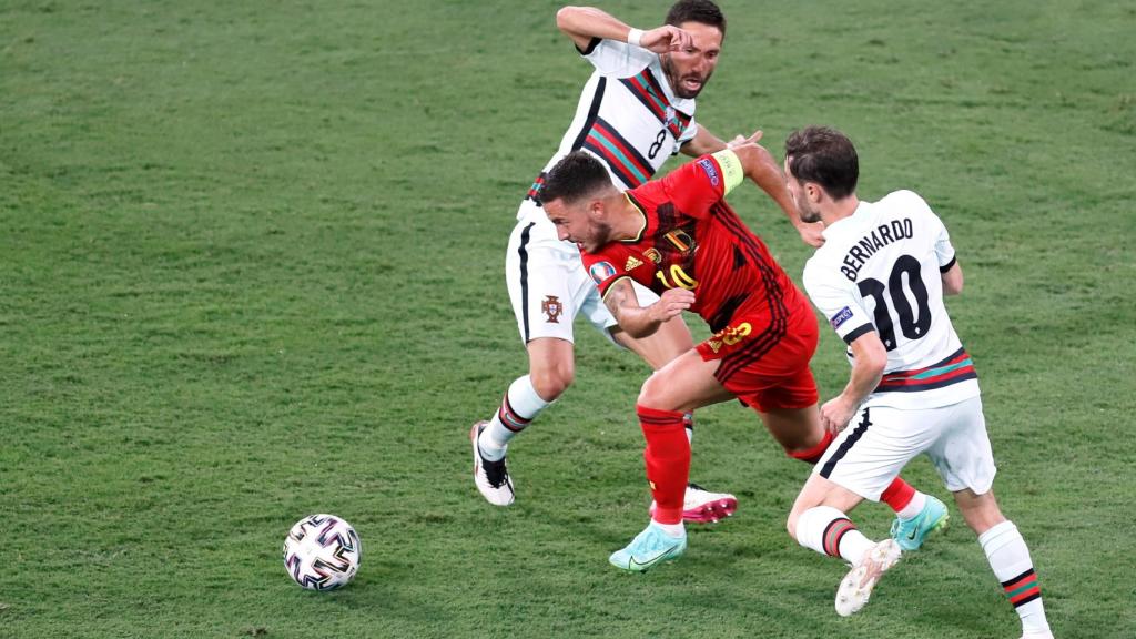 Eden Hazard, durante el partido entre Bélgica y Portugal