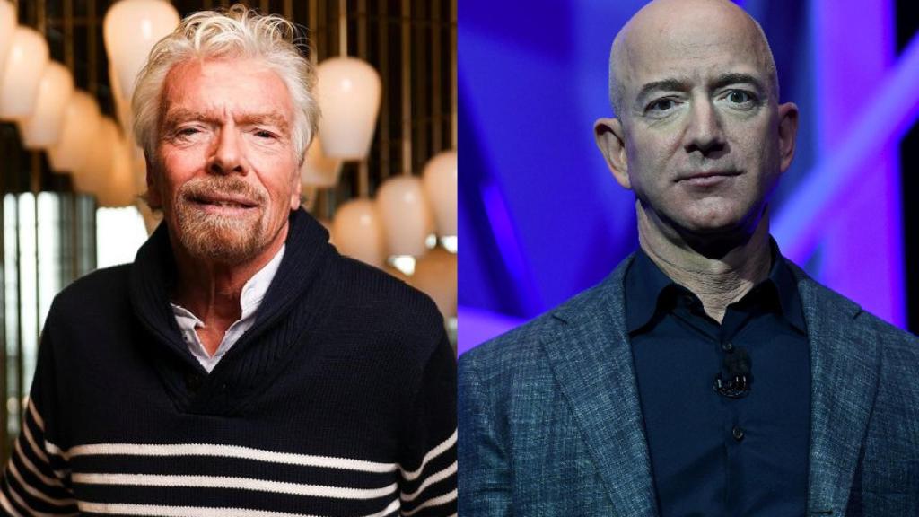 Richard Branson y Jeff Bezos, fundadores de Virgin Galactic y Blue Origin, respectivamente.