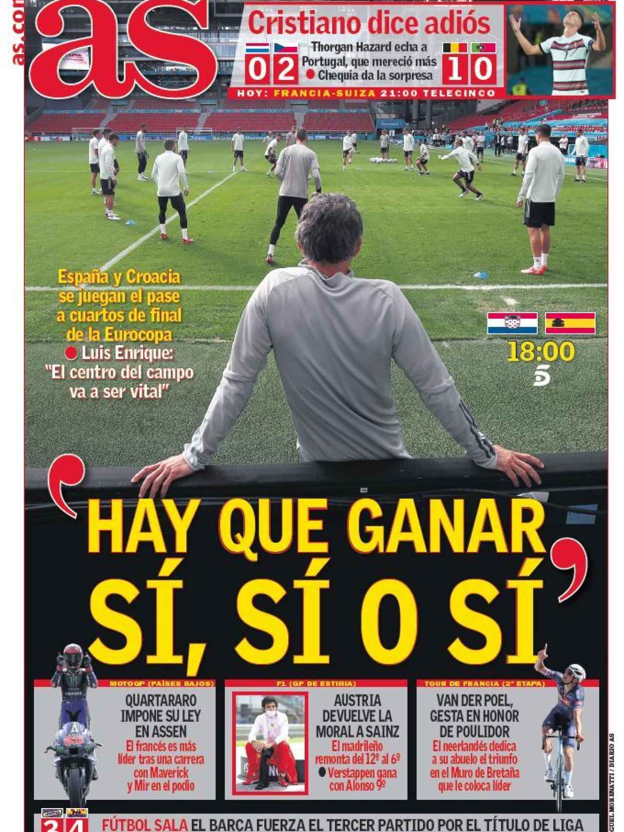 La portada del diario AS (28/06/2021)