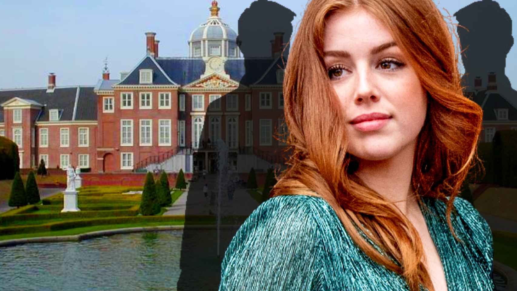 Alexia de Holanda, junto al palacio familiar Huis ten Bosch, en un montaje de Jaleos.