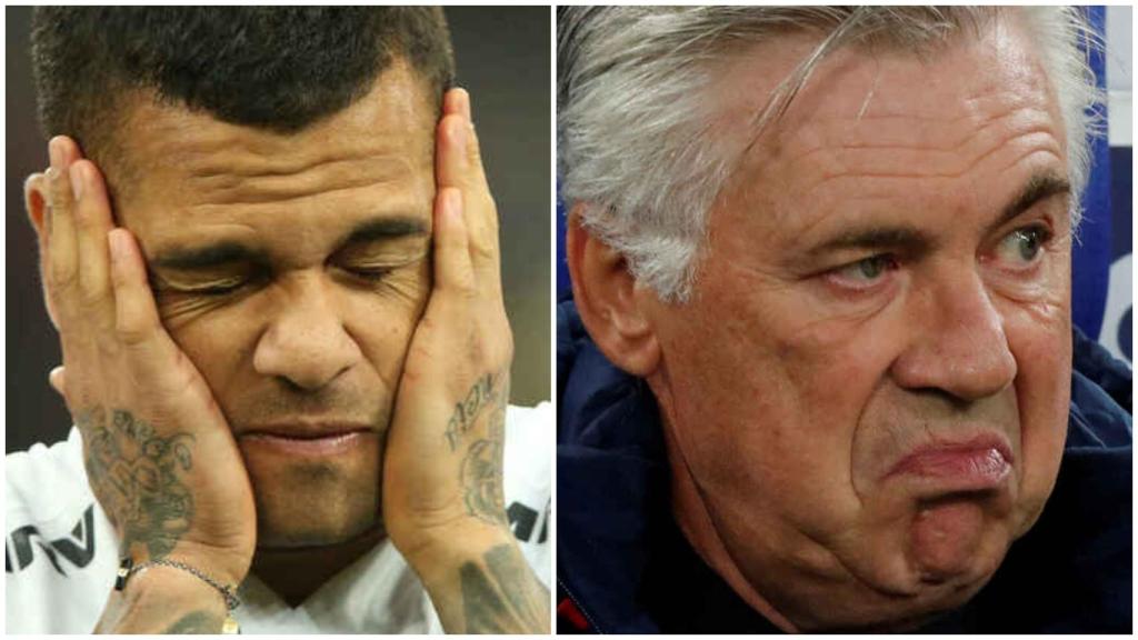 Alves y Ancelotti