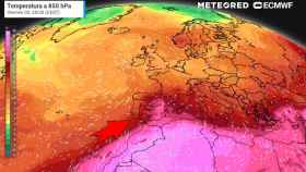 La masa de aire cálido ascendiendo desde África. Meteored.