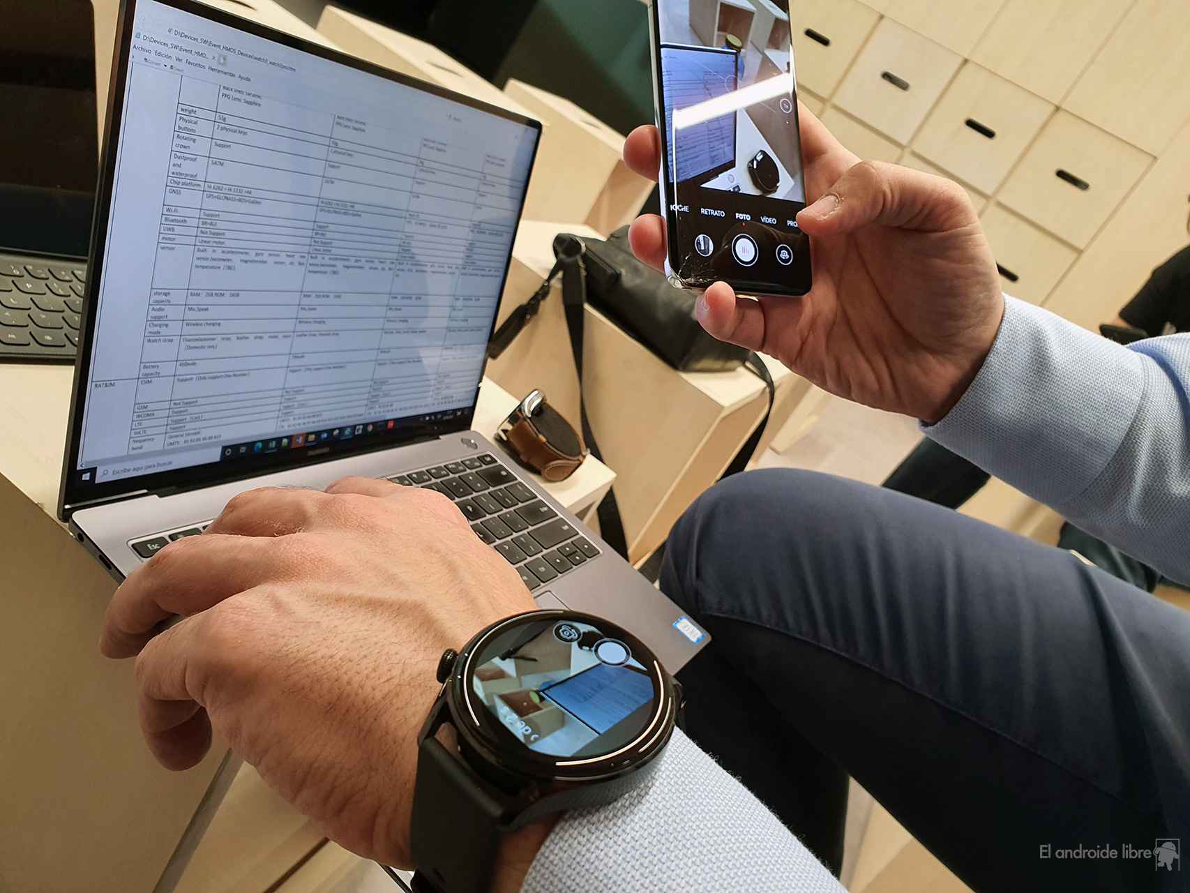 La cámara del móvil conectado en el Huawei Watch 3
