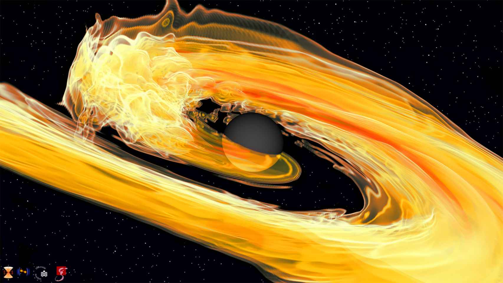 nterpretación artística de un evento genérico de fusión de un agujero negro y una estrella de neutrones.