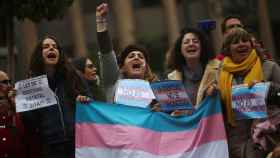 Manifestación trans y a favor de una ley de identidades estatales.