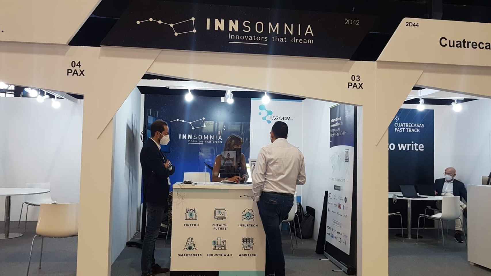 Expositor de Innsomnia en el 4YFN dentro del MWC 2021 en Barcelona.