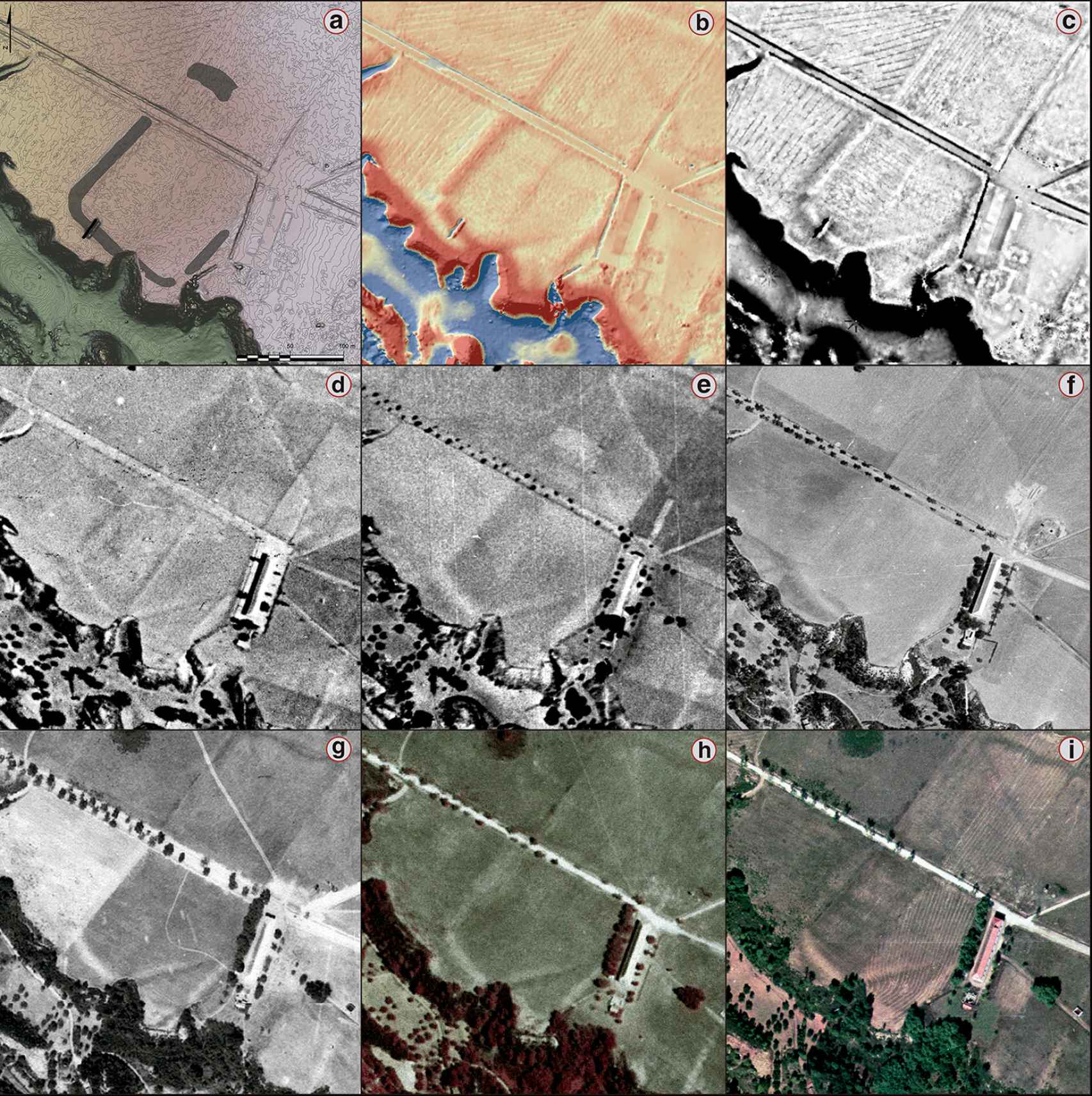 Distintas imágenes aéreas del campamento de Mina da Presa.
