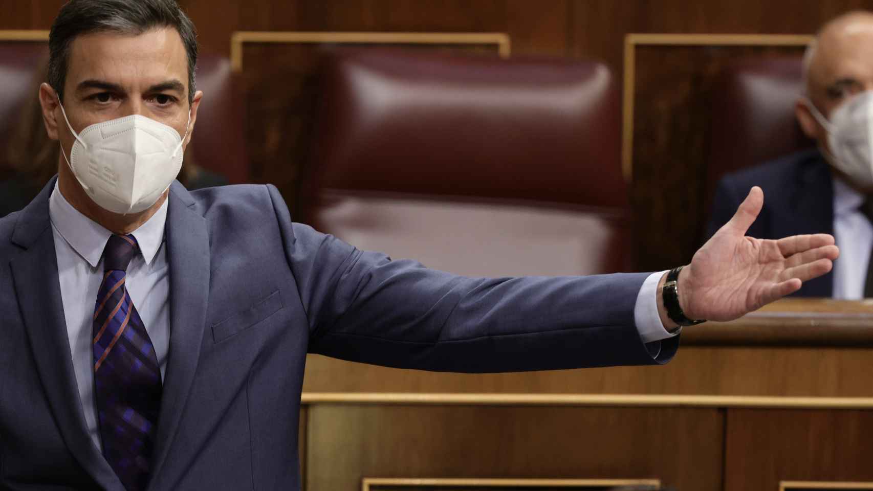 Pedro Sánchez, presidente del Gobierno, en el Congreso de los Diputados.