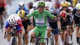 Cavendish celebra su segunda victoria en el Tour de Francia 2021