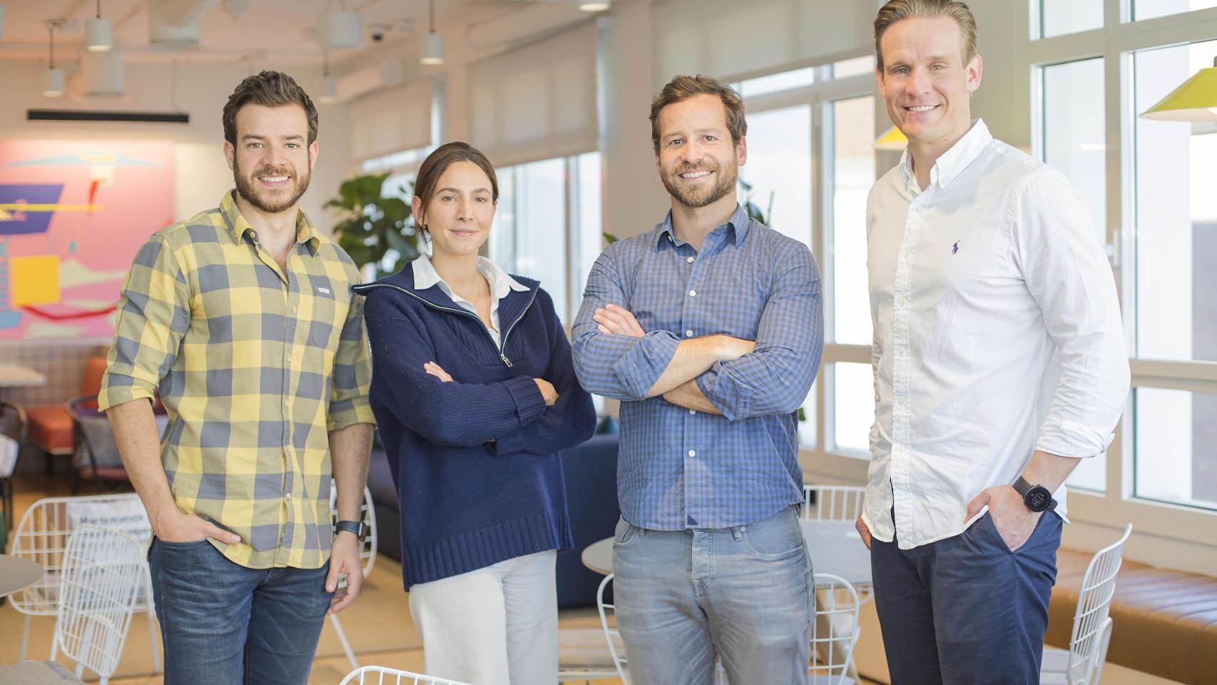 Jorge Cáceres, cofundador y COO de Lucas; Leticia de la Peña, Sales and Operations en Lucas; Steve Aitkenhead, CEO de Lucas, y Kalle Salmi, fundador y CEO de Kodit.io.